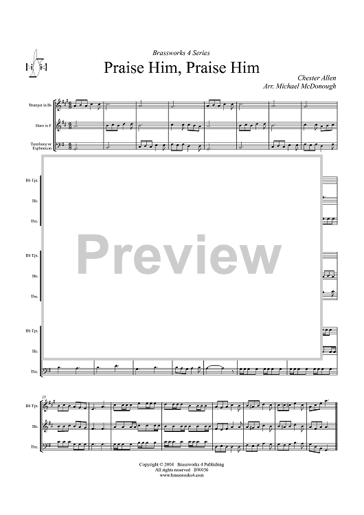 Praise Him, Praise Him - Score