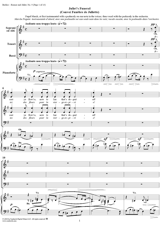 Romeo and Juliet, No. 5. Juliet's Funeral: "Jetez des fleurs pour la vierge expirée!"