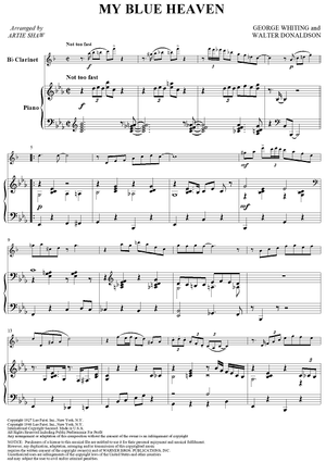 My Blue Heaven - Piano Score