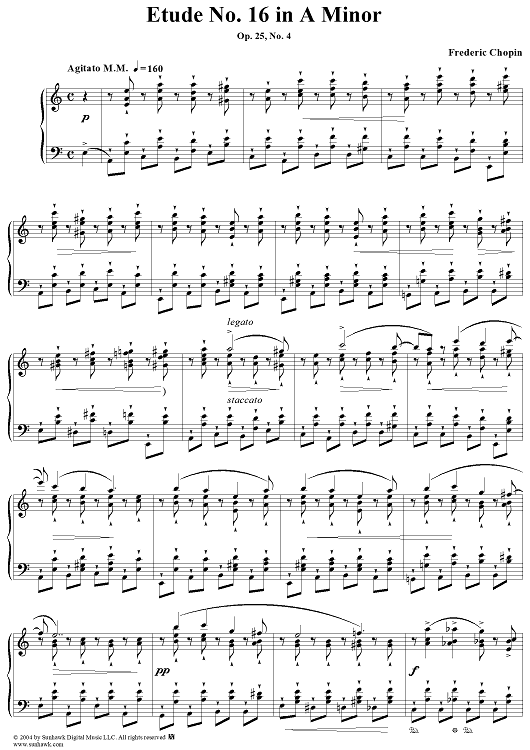 Etude Op. 25, No. 4 in A Minor