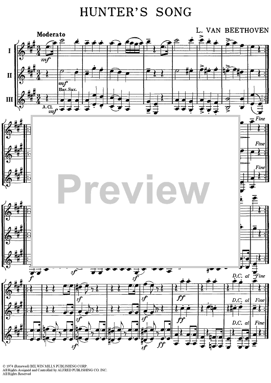 Hunter's Song - Eb Saxes / Eb Clarinets