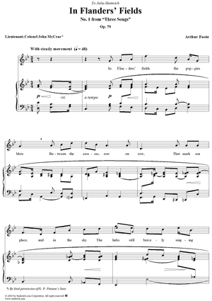 In Flanders' Fields, No. 1 from "Three Songs", Op. 79