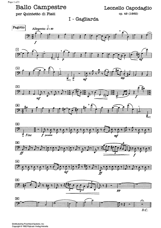 Ballo campestre Op.49 - Bassoon