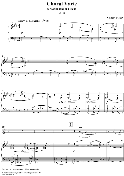 Choral Varie - Piano Score