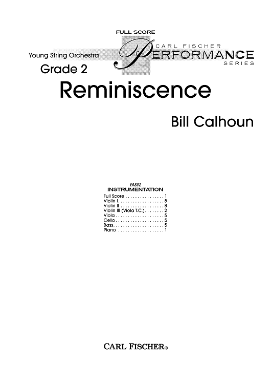 Reminiscence - Score