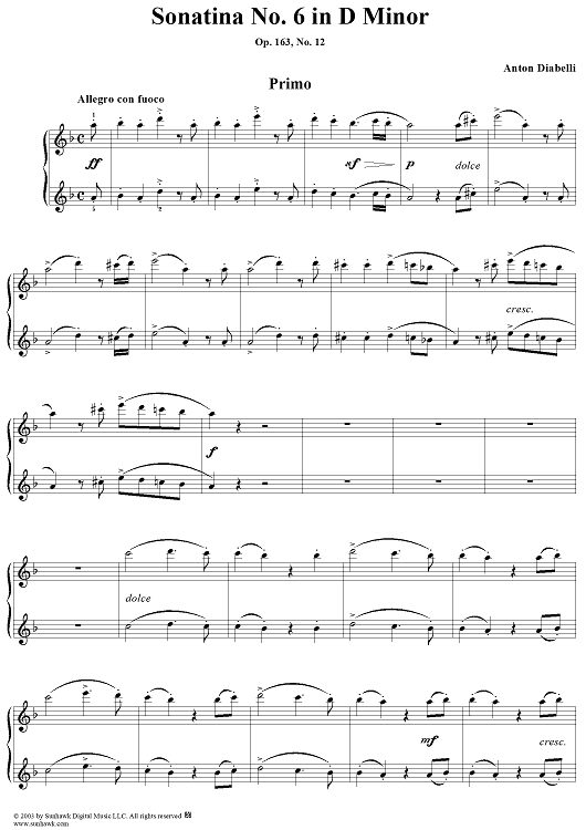 Sonatina No. 6 in D Minor, Op. 163, No. 12