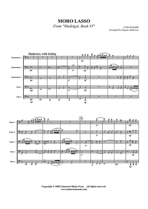 Moro Lasso - from "Madrigal, Book VI" - Score