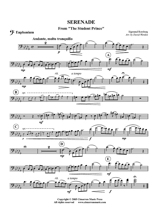 Serenade (from "The Student Prince") - Euphonium BC/TC