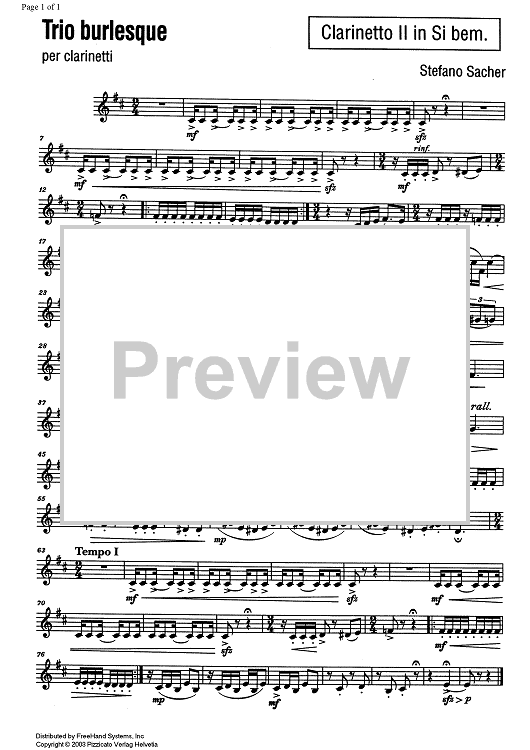 Trio burlesque - Clarinet in B-flat