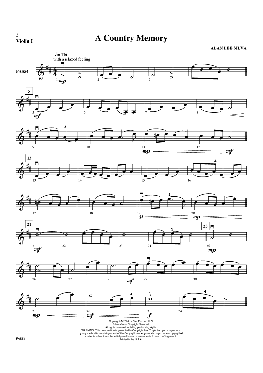 A Country Memory - Violin 1