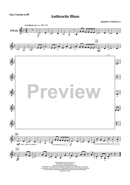 Anthracite Blaze - Bass Clarinet in Bb