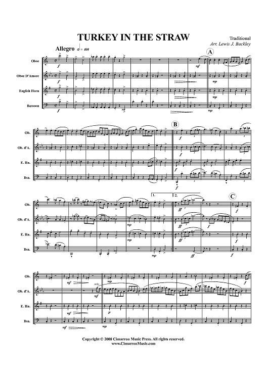 Turkey in the Straw - Score