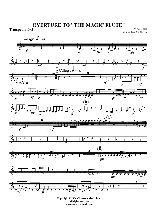 Overture to "The Magic Flute" - Trumpet 2 in B-flat