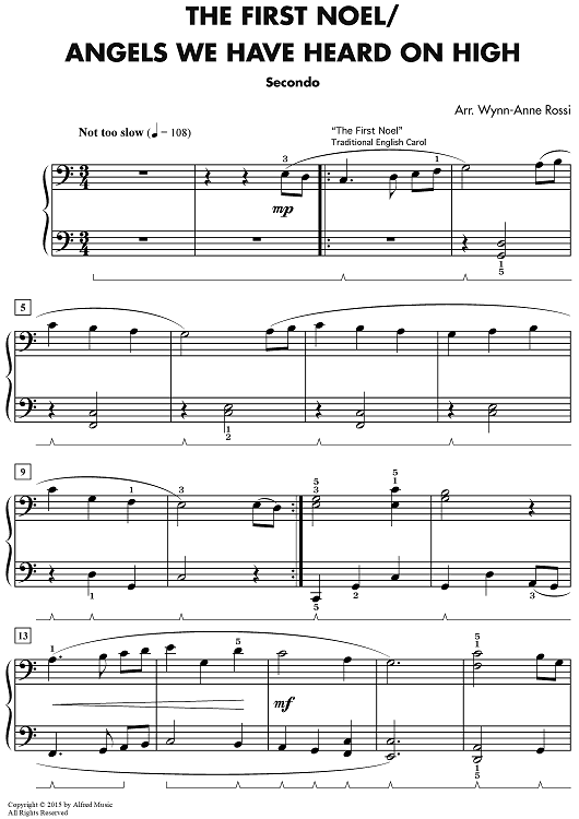 The First Noel / Angels We Have Heard on High