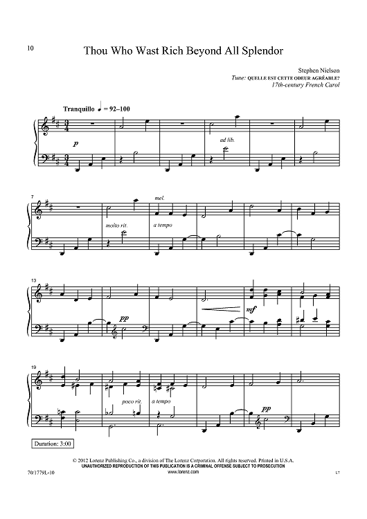 Thou Who Wast Rich Beyond All Splendor