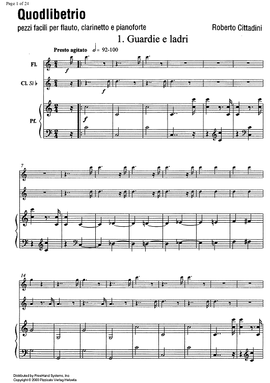 Quodlibetrio - Score