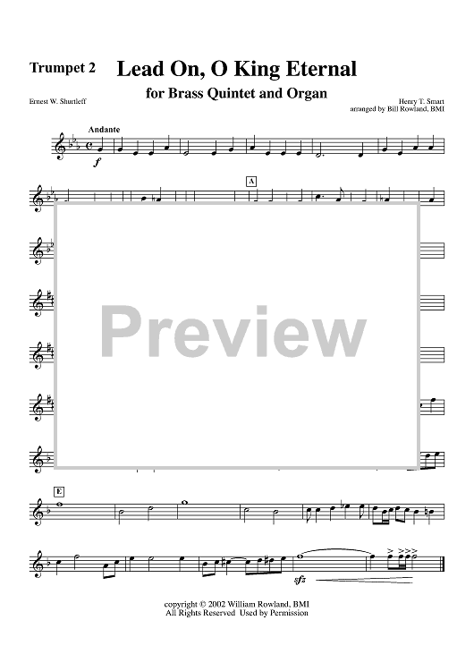 Lead On, O King Eternal - Trumpet 2