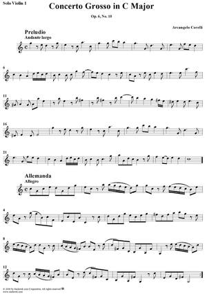 Concerto Grosso No. 10 in C Major, Op. 6, No. 10 - Solo Violin 1