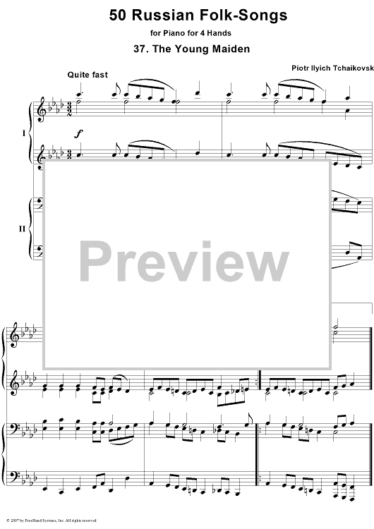 50 Russian Folk-Songs. No. 37. The Young Maiden