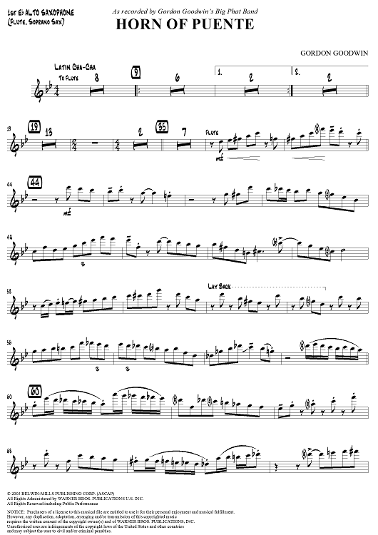 Horn of Puente - E-flat Alto Saxophone 1