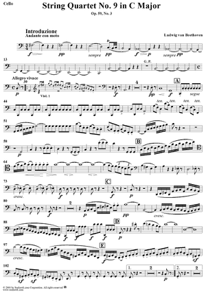 String Quartet No. 9 in C Major, Op. 59, No. 3 - Cello