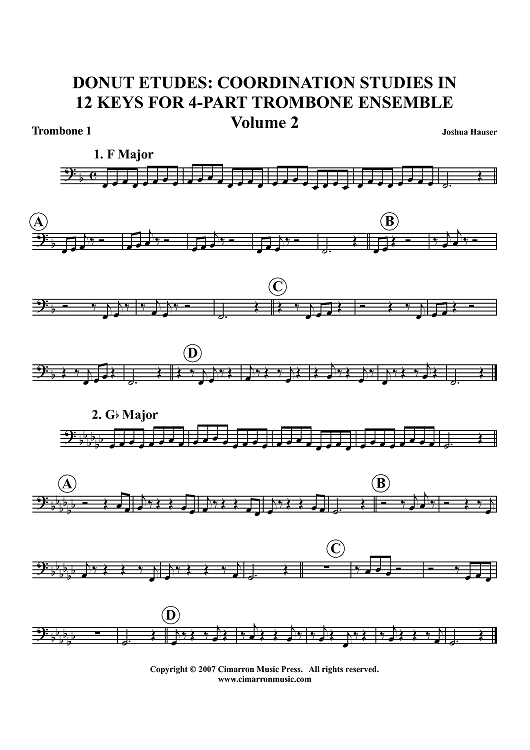 Donut Etudes: Coordination Studies, Volume 2 - Trombone 1