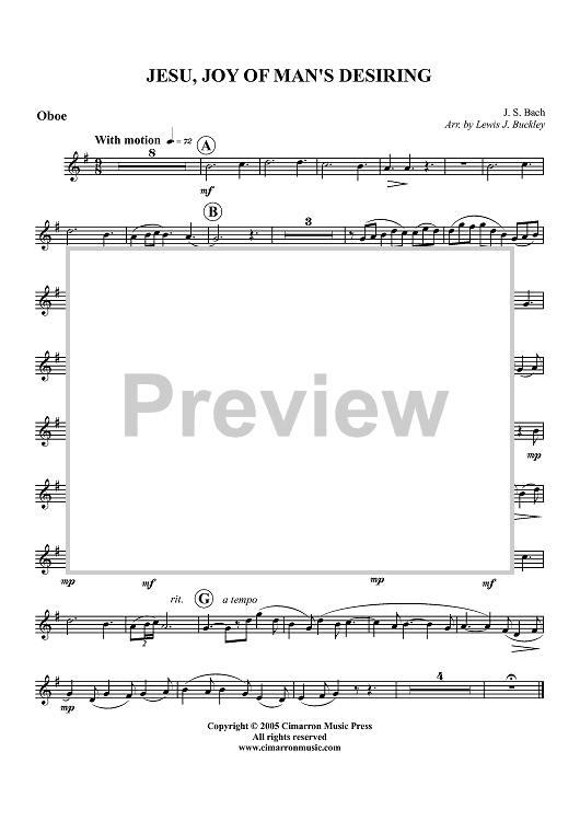 Jesu, Joy of Man's Desiring - Oboe