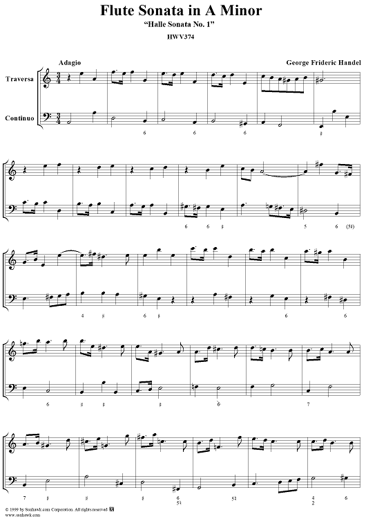 Flute Sonata no. 1 in A minor, HWV 374 ("Halle Sonata 1")