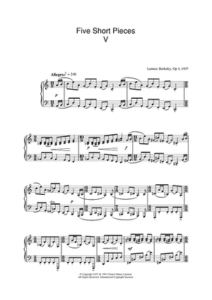 Five Short Pieces, No.5, Op.4