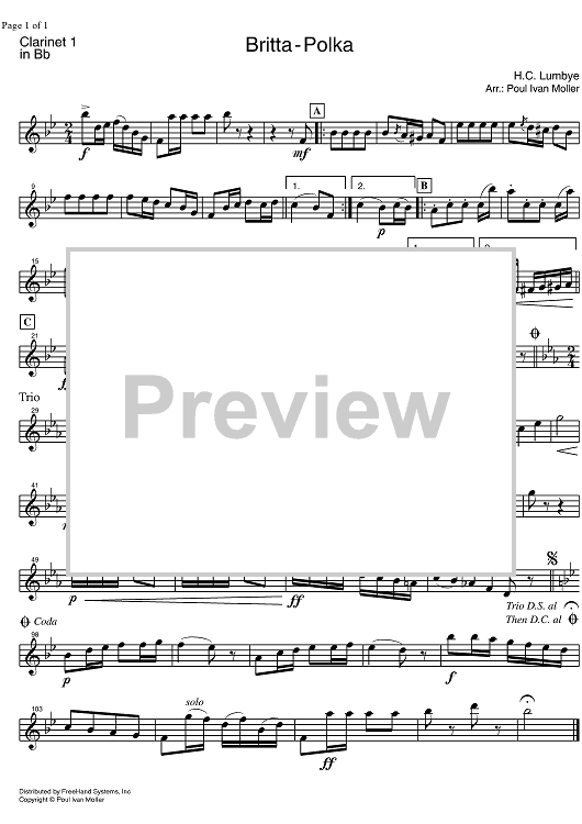 Britta Polka - B-flat Clarinet 1