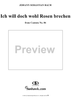 "Ich will doch wohl Rosen brechen", Aria, No. 2 from Cantata No. 86: "Wahrlich, wahrlich, ich sage euch" - Piano Score