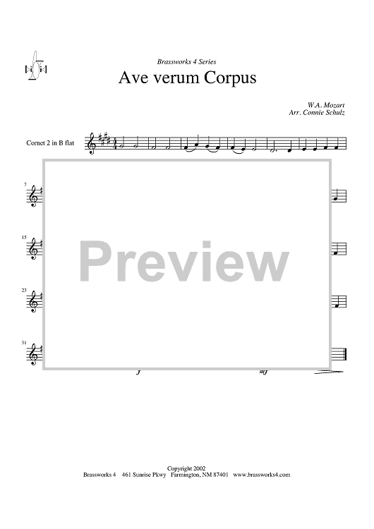 Ave verum Corpus - Cornet 2/Trumpet 2