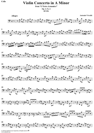 Violin Concerto in A Minor - Cello