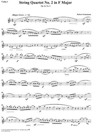 String Quartet No. 2 in F Major, Op. 41, No. 2 - Violin 1