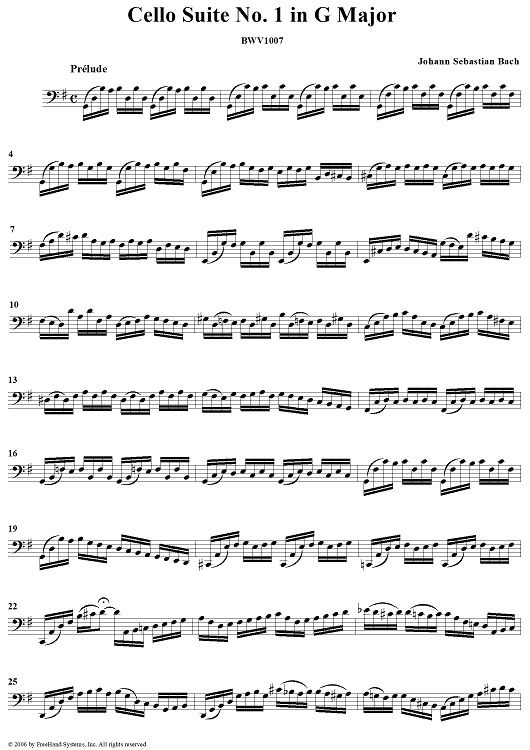 Cello Suite No. 1 in G Major (Unaccompanied)