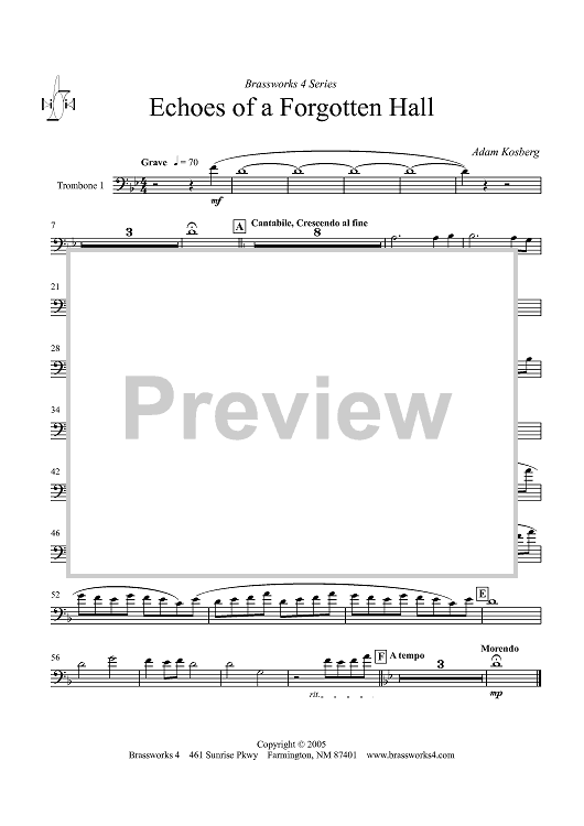 Echoes of a Forgotten Hall - Trombone 1