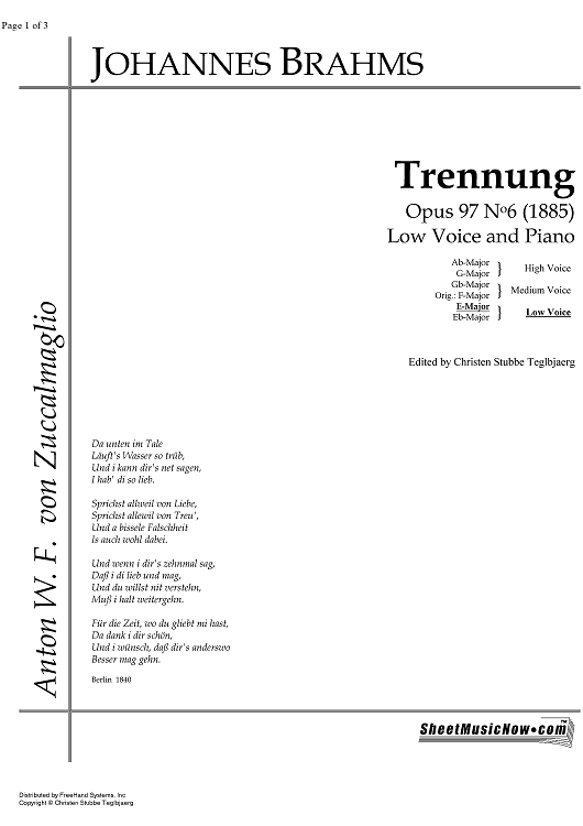 Trennung Op.97 No. 6