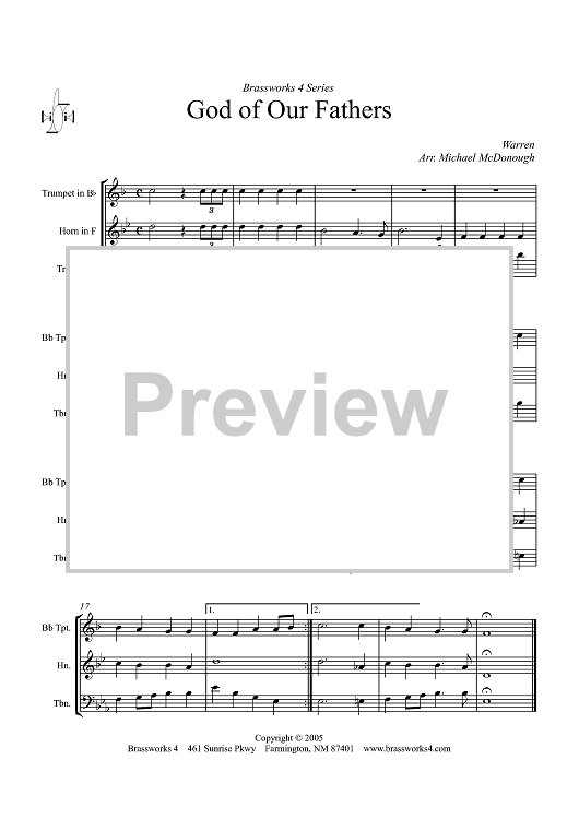 God of Our Fathers - Score
