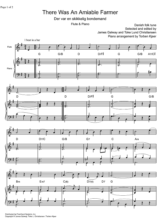 There Was an Amiable Farmer - Score