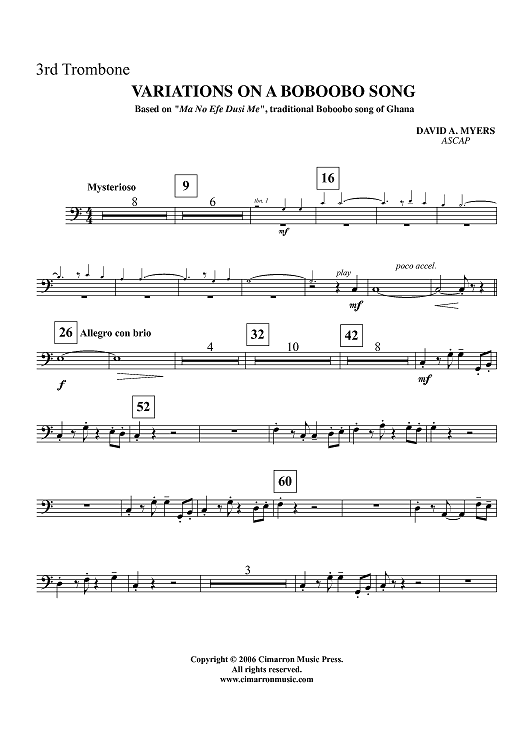 Variations on a Boboobo Song - Trombone 3