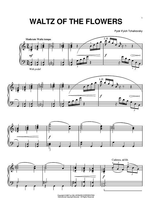 Nutcracker waltz of online the flowers piano