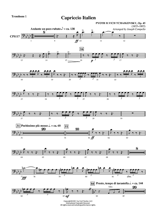 Capriccio Italien - Trombone 1