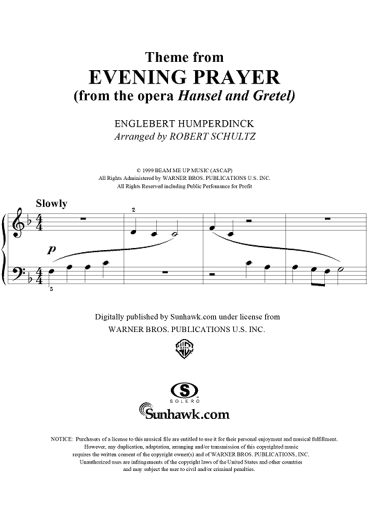 Evening Prayer (from the opera Hansel and Gretel) (Theme)