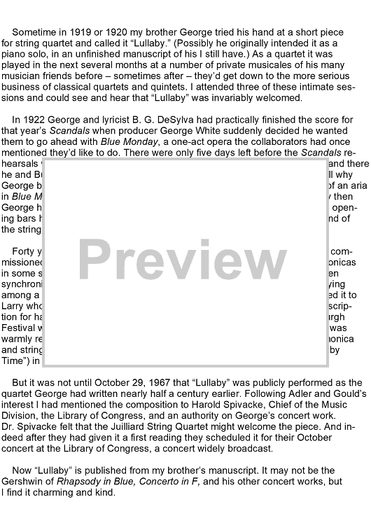 Lullaby - Introductory Text