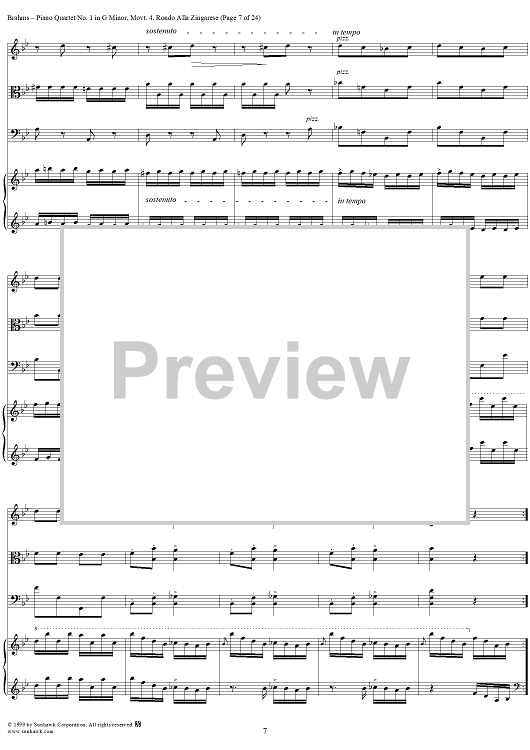 Piano Quartet no. 1 in G minor, op. 25 - Mvmt 4, Rondo Alla