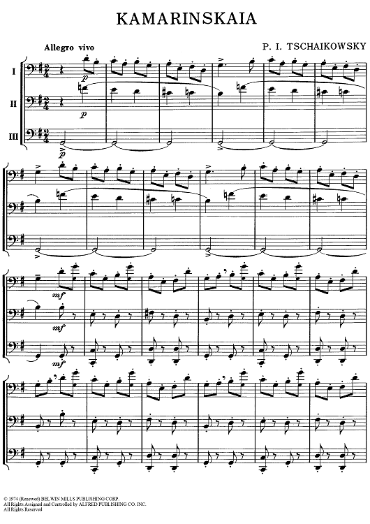 Kamarinskaia - Bass Clef Instruments