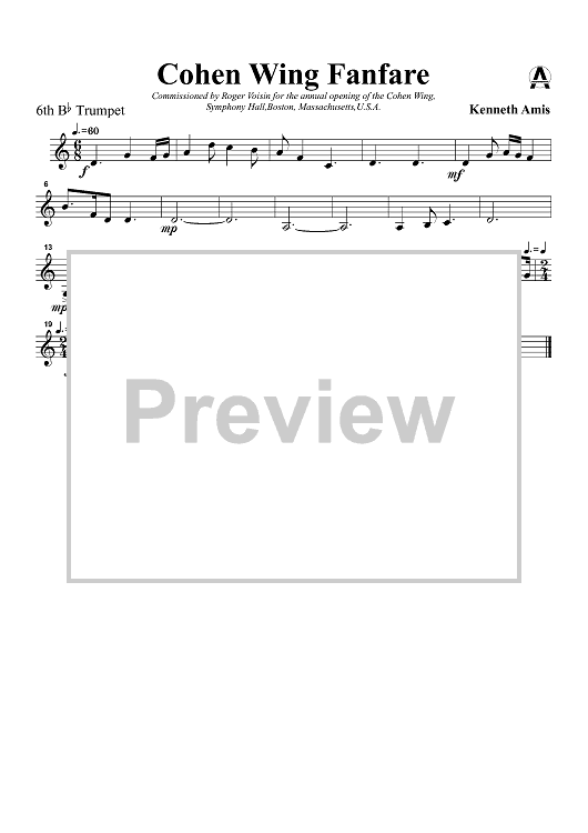 Cohen Wing Fanfare - Trumpet 6 in B-flat