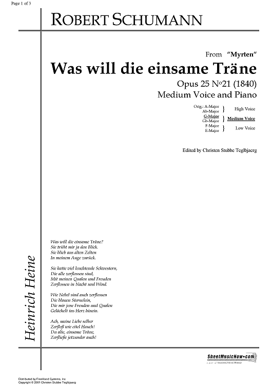 Was will die einsame Träne Op.25 No.21