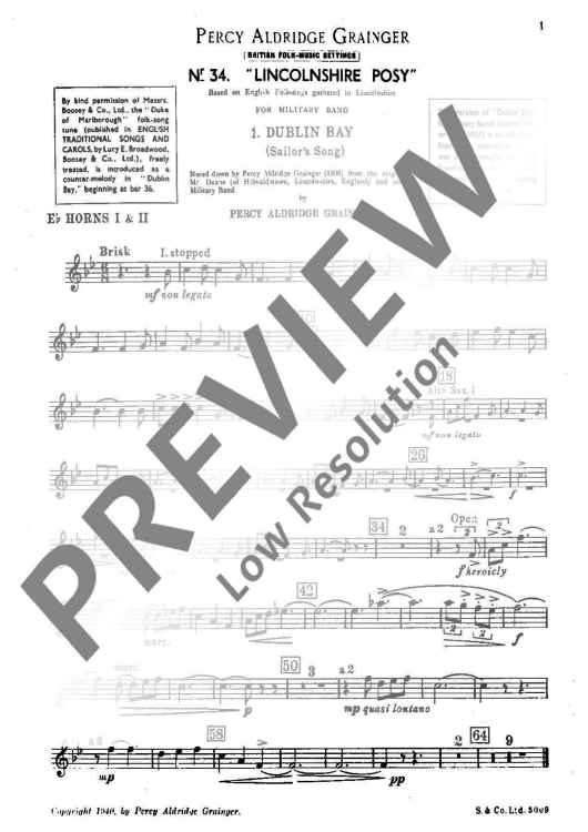 Lincolnshire Posy - Horn I And Ii