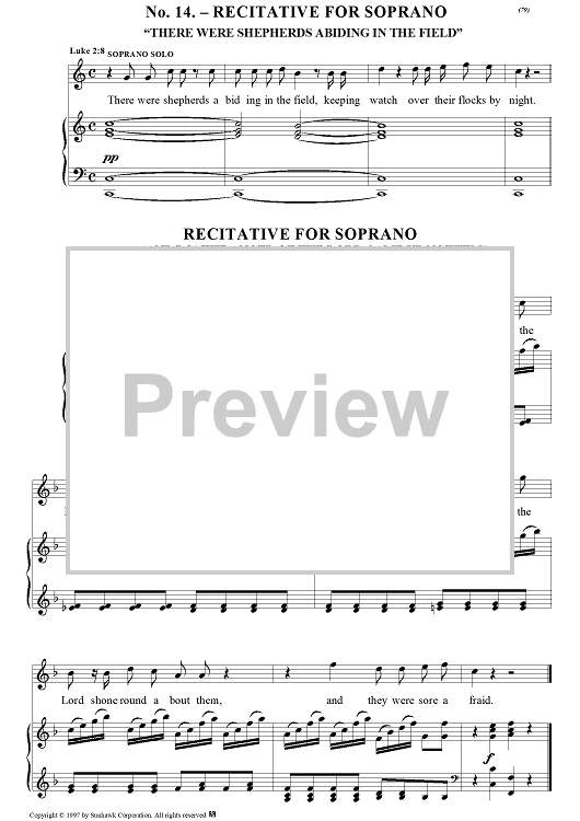 Messiah, no. 14: There were shepherds abiding in the field.  And lo, the angel of the Lord came upon them - Piano Score